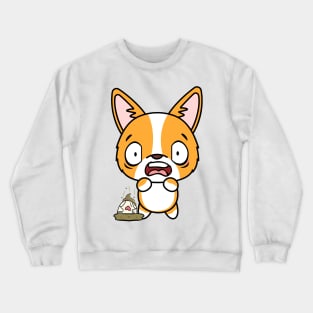 Funny corgi steps on a dirty diaper Crewneck Sweatshirt